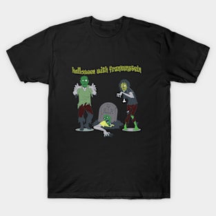 family frankenstein in halloween T-Shirt